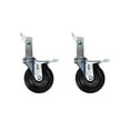 thumbnail image 3 of RK 5-inch Hard Rubber Wheel Solid Plate Casters with Brake, Set of 4, 3 of 7