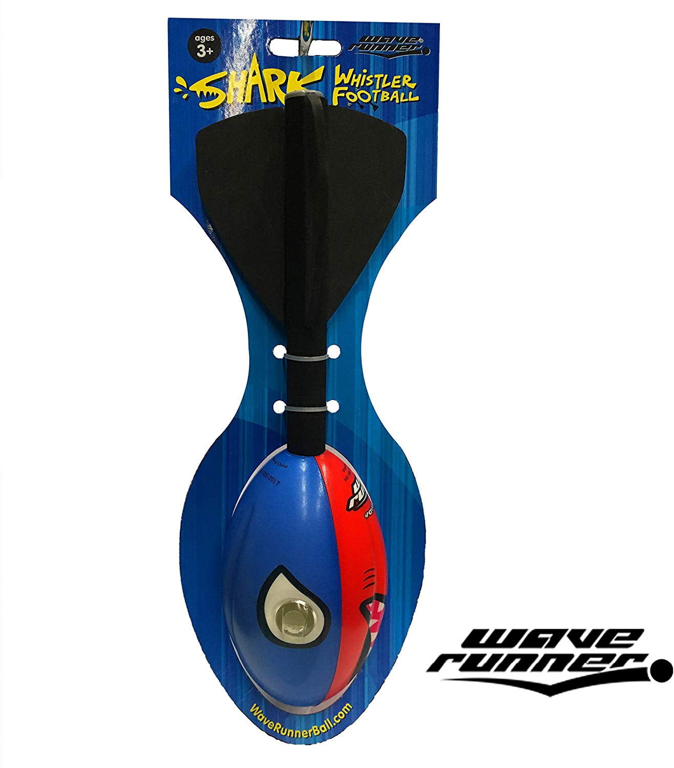 Wave Runner Shark Whistler Football With Tail VALUE PACK Now With Vortex Technology! Great For Playground Backyard Catch & Throw or for Gifts (Bundle)