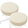 thumbnail image 2 of Saloniture 2-Pack Round Stool Seat Cover, 15-1/2 Inch Waterproof Slipcover for Swivel Chair or Barstool - Cream, 2 of 7