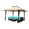 thumbnail image 6 of 13' x 13' Outdoor Gazebo, Double Top Pop-Up Gazebo Canopy for Patio, Double Roof Shade & Rain Protection Gazebo Tent, for Parties, Patio, Garden, Lawn, Backyard, Coffee, D337, 6 of 7