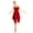 Red, variant on Women's Adult Sleeveless Spaghetti Strap High Low Asymmetric Chiffon Lyrical Dance Dress Red L