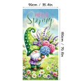 thumbnail image 3 of YaoZQ Hello Spring Door Cover, Garden Elf with Flowers and Butterfly Banner, Seasonal Front Porch Entryway Decoration, Green, 35 x 71 in, 3 of 7