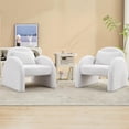 thumbnail image 6 of Sherpa Accent Chair,Teddy Upholstered Arm Single Sofa,Modern Fluffy Reading Chair for Living Room, Bedrooms, Corner,Mid Century Accent Armchair Velvet White Accent Chair for Office Study
﻿, 6 of 6