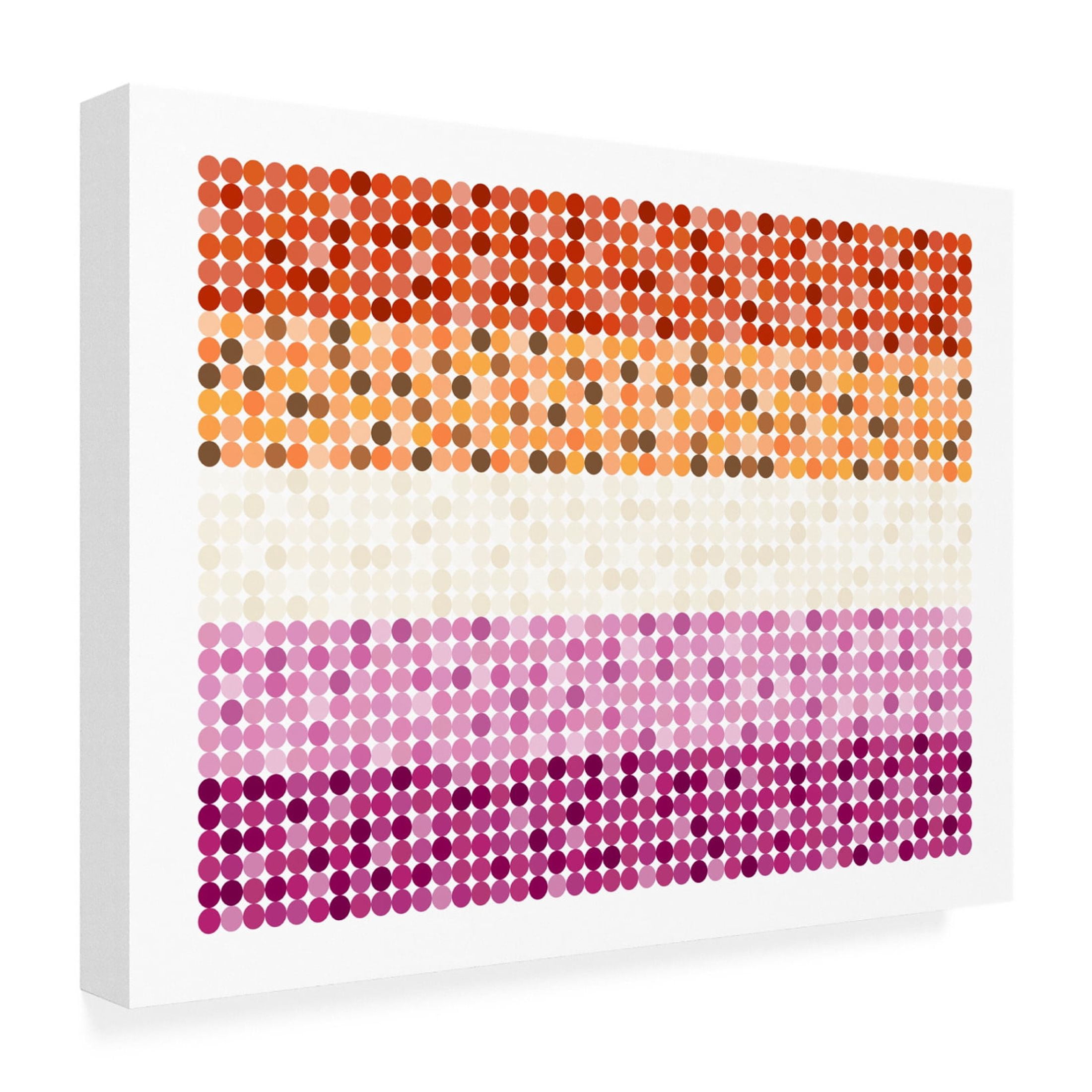 Canvas Wall Art - Tom Quartermaine 'Abstract Circle Lesbian Pride Flag' Wall Art for Living Room, Bedroom, or Office Décor by Trademark Fine Art - 19 x 14 Inches