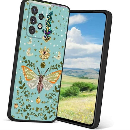 Boho-Cute-Butterfly-s-Witchy-Celestial-Cute-Butterfly Phone Case, Degined for Samsung Galaxy A32 5G Case Men Women, Flexible Silicone Shockproof Case for Samsung Galaxy A32 5G