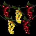 thumbnail image 3 of Red and Green Grape Summer Patio Light Set - 5 Clusters 35 Lights, 3 of 7