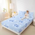 thumbnail image 4 of Feelyou Girl Cartoon Bow-tie Queen Sheet Sets, Blue Butterfly Knot Bed Set, 4pcs, 4 of 7
