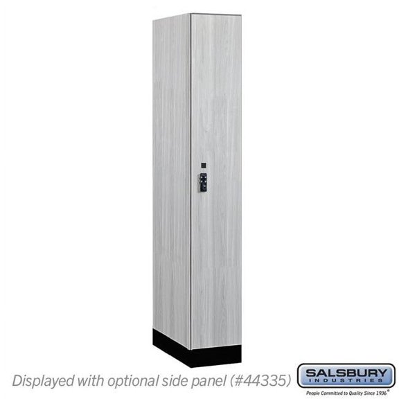 Salsbury Industries 41161ST-R 12 in. Wide Premier Wood Locker - Single Tier - 1 Wide - 6 ft. High - 21 in. Deep - Silver Teak - Resettable Combination Locks