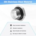 thumbnail image 2 of Tapón de tubo de rosca hexagonal exterior de 1 paquete, 1/4 NPT macho, tapón de rosca sólida de acero inoxidable 304 con anillo de sellado, 2 of 6