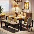 thumbnail image 7 of Tribesigns 3 Piece Steel Dining Table Set, Rustic Brown, 7 of 7