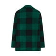 thumbnail image 3 of VISALY Fleece Checkered Jacket for Women Winter Warm Button Down Lapel Fashion Coat Casual Lightweight Soft Outerwear Fuzzy Plaid Winter Coats Blackish Green L, 3 of 4