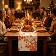 thumbnail image 6 of Thanksgiving Maple Leaf Table Runner Fall Theme Pastoral Style Linen Table Runner for Home Party kitchen Table Decoration, 6 of 6