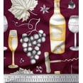thumbnail image 1 of Soimoi Cotton Cambric Fabric Grapes,Wine Glass & Bottle Print Fabric by the Yard 56 Inch Wide, 1 of 1