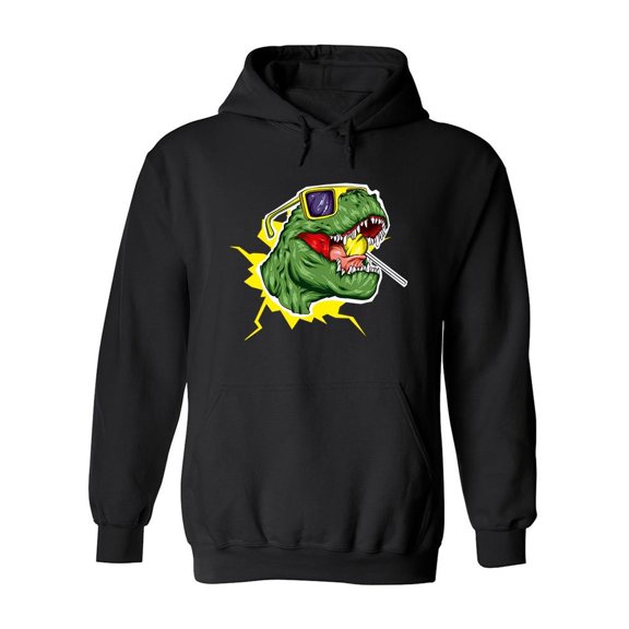 Cool Dinosaur Cartoon Hoodie Men -Image by Shutterstock, Male Medium