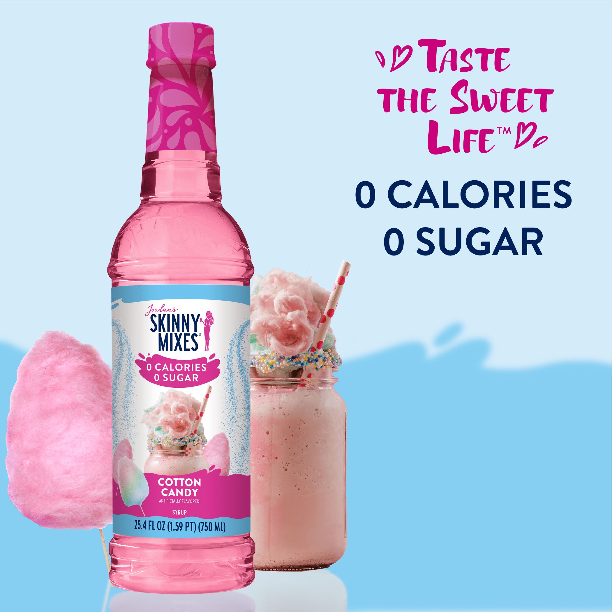 Jordan's Skinny Mixes Sugar Free Cotton Candy Syrup, 25.4 Fl Oz
