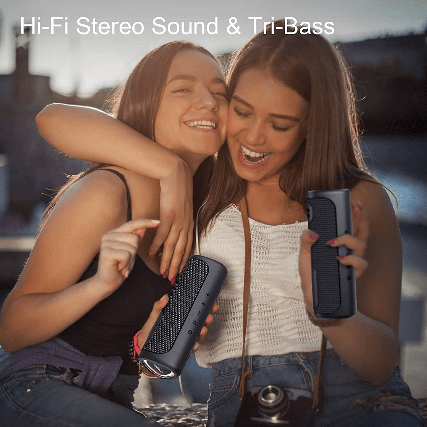 M7 Bluetooth Speaker, IPX7 Waterproof, 24W Loud Stereo Sound, Portable Wireless Outdoor Speaker for Parties, Travel, and Home