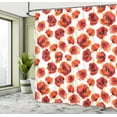 thumbnail image 5 of Ambesonne Flower Shower Curtain, Poppies Garden Floral, 69"Wx70"L, Scarlet White Red, 5 of 5