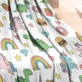 thumbnail image 3 of White Cartoon Dinosaurs Unicorns Pattern Blanket,Comfortable Soft Flannel Throw Blanket,All Season,Warm Lightweight Blankets for Sofa Bed Couch Living Room Chair,30"x40", 3 of 4