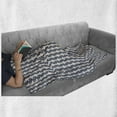 thumbnail image 6 of Abstract Soft Flannel Fleece Blanket, Geometric Motifs Vertical Wavy Stripes from Triangles in Zigzag Design, Cozy Plush for Indoor and Outdoor Use, 70" x 90", Indigo and Champagne, by Ambesonne, 6 of 6