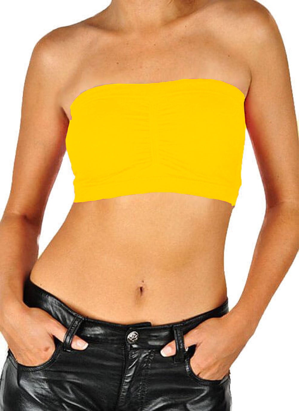 yellow bandeau bra