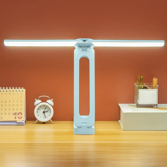 Vxdvou 2-in-1 Desk Lamp, Flexible Arm LED Light with 3 Color Modes, Dimmable Double Head Light for Home Office, Study Desk, Workbench, Eye Protection with Touchscreen Control