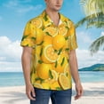 thumbnail image 5 of JUNZAN Yellow Limes Pattern Hawaiian Shirt for Men,Summer Beach Casual Short Sleeve Button Down Shirts-X-Large, 5 of 9