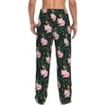 thumbnail image 3 of Picia Pink Sleeping Fox Mens Soft Woven Cotton Elastic Waistband Sleep Pajama Pant Lounge Sleep Pant With Pockets And Drawstring-Medium, 3 of 9