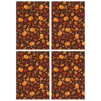 Pumpkin Spice Fall Kitchen Towels 4-Piece Set, Maple Leaves, Absorbent Soft Dish Towels for Farmhouse Decor