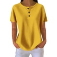 thumbnail image 2 of Kelon Tops for Women Short Sleeve Shirts Crew Neck Lightweight Shirt Casual Going Out Top Fashion Tunics Trendy Flowy Clothing, XL, 2 of 4