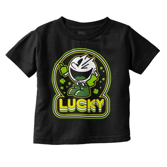 PACMAN Saint Paddys Lucky Clover Toddler Boy Girl T Shirt Infant Toddler Brisco Brands 12M