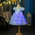 thumbnail image 4 of Hotiary Toddler Baby Girls Tulle Puffy Dress + Bright Colored Lights Kids Puff Sleeve Mesh Princess Dress Children Wedding Birthday Party Ball Prom Gown for 3-9 Years, 4 of 8