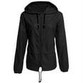thumbnail image 3 of Fashion Thin Section Ladies Waterproof Clothing Hooded Drawstring Outdoor Hiking Rain Jacket, 3 of 7