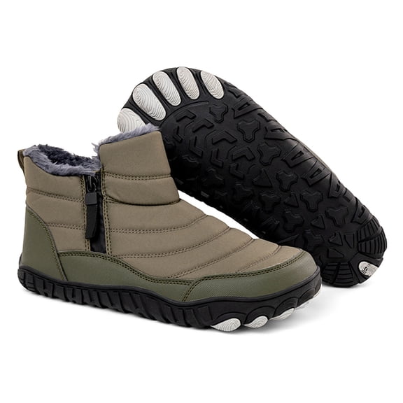 Xmyrz Mens Snow Boots Waterproof Insulated Comfy Side Zip Up Relaxation Outgoing Abrasion Resistant Wide Calf Boots Winter Boots Mens Shoes
