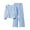 Blue, variant on Kids Girls Fall Outfit Fashion Bow Knot Ruffle Striped Blouse Long Pants Casual Wear Two Piece Set Clothes