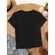 thumbnail image 2 of Women's Simple Graphic Print Short Sleeve Round Neck Tee Graphic Tees Women Tops Tee For Adult, Men, Women, Teen, Teenager, Adolescent, Youth, 2 of 6