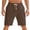 Brown, variant on Men's Summer Boho Linen Blend Beach Shorts, Elastic Drawstring Waist, Breathable Casual Shorts with Side Pockets Khaki M