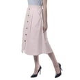 thumbnail image 3 of Moomaya Womens Below Knee Length A-Line Skirt Front Button Casual Skirt w/ Pockets, 3 of 6