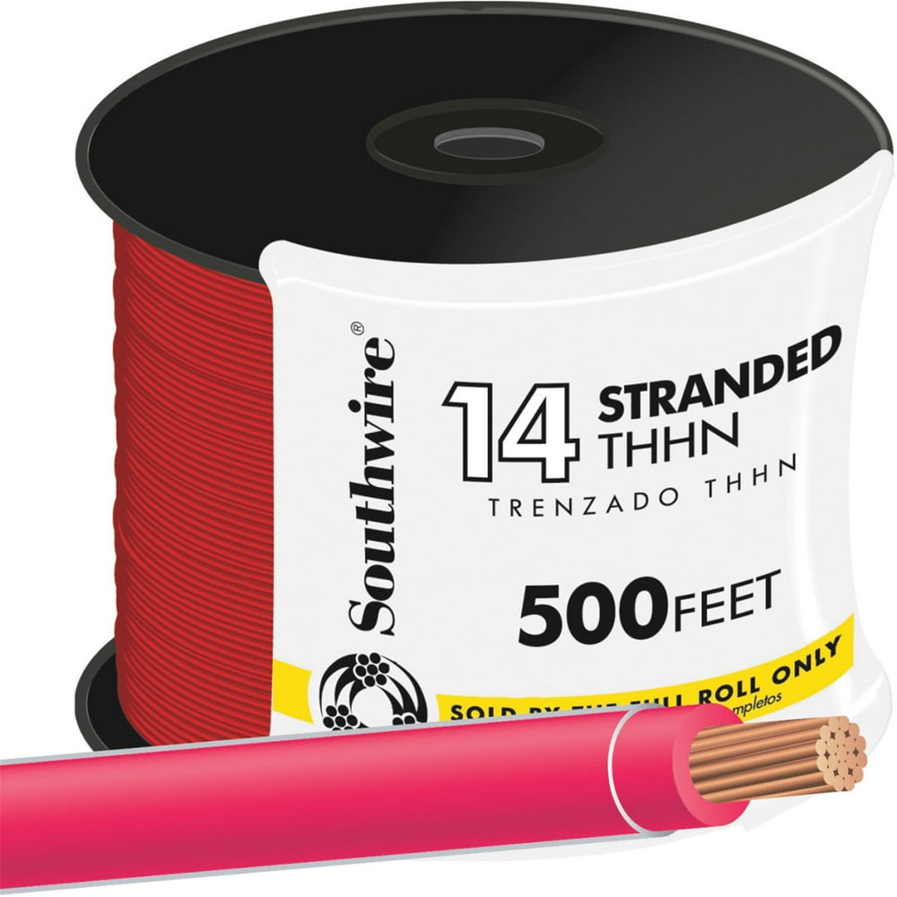 Southwire 500 Ft. 14 AWG Stranded Red THHN Wire 22957558