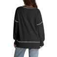thumbnail image 4 of Womens Work Blouse Dressy Women's Casual Loose Fitting Pullover Sweatshirt Solid Color Split Stitch Long Sleeved Sweatshirt, 4 of 6