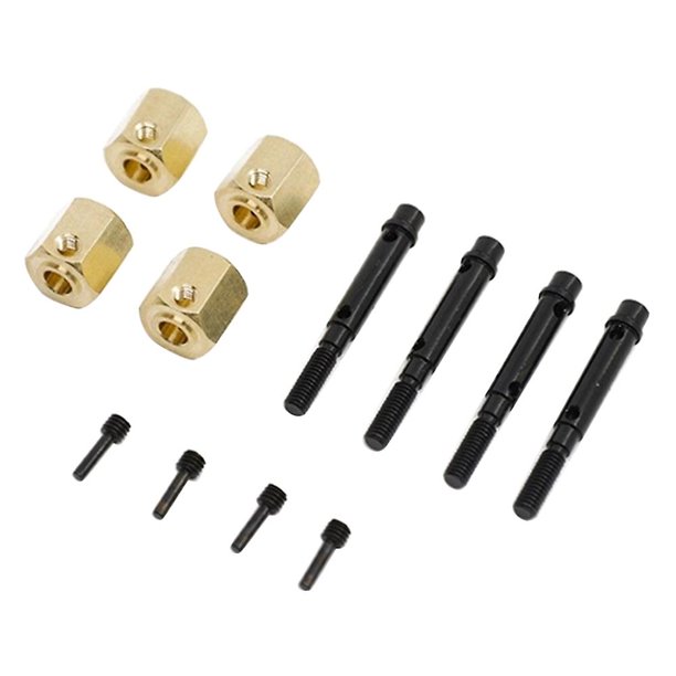 Adaptador extendido hexagonal de rueda de latón de 12mm, 4 Uds., con eje de rueda para Yk4082 Yk4102 4103 Yikong Rc Crawle