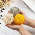 thumbnail image 3 of Decorative Balls for Bowl Centerpiece,16PCS Large Rattan 2.8 Inch Yellow Wicker Orbs Spheres, 3 of 6