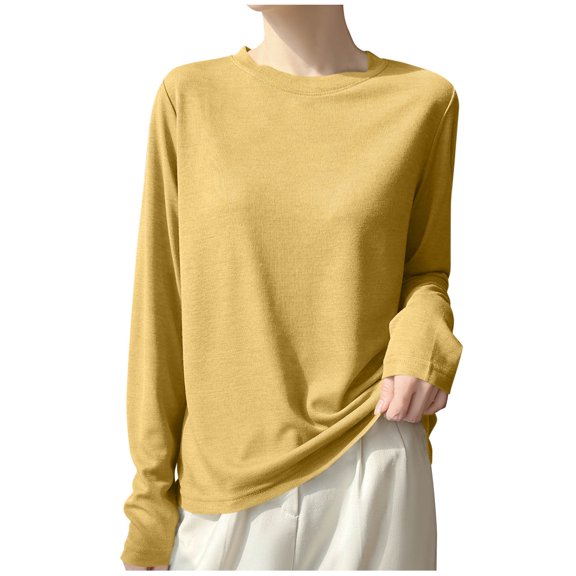 BUIGTTKLOP Sweaters for Women Fall Winter Long Sleeve Shirt Crewneck Knit Pullover Tops Lighweight Loungewear