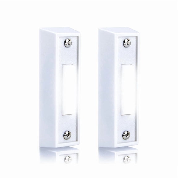 2-Pack LED Lighted Doorbell Button, Wired Push Button Replacement with High Compatibility for Garage and Wall Mount