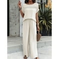 thumbnail image 5 of YNIQUE Spring and Summer Casual Fashion Solid Color Short-Sleeved Trousers Suit, 5 of 7