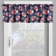 thumbnail image 2 of Ambesonne Watercolor Valance Pack of 2, Pink Garden Flora, 54"X18", Navy Blue Coral, 2 of 5