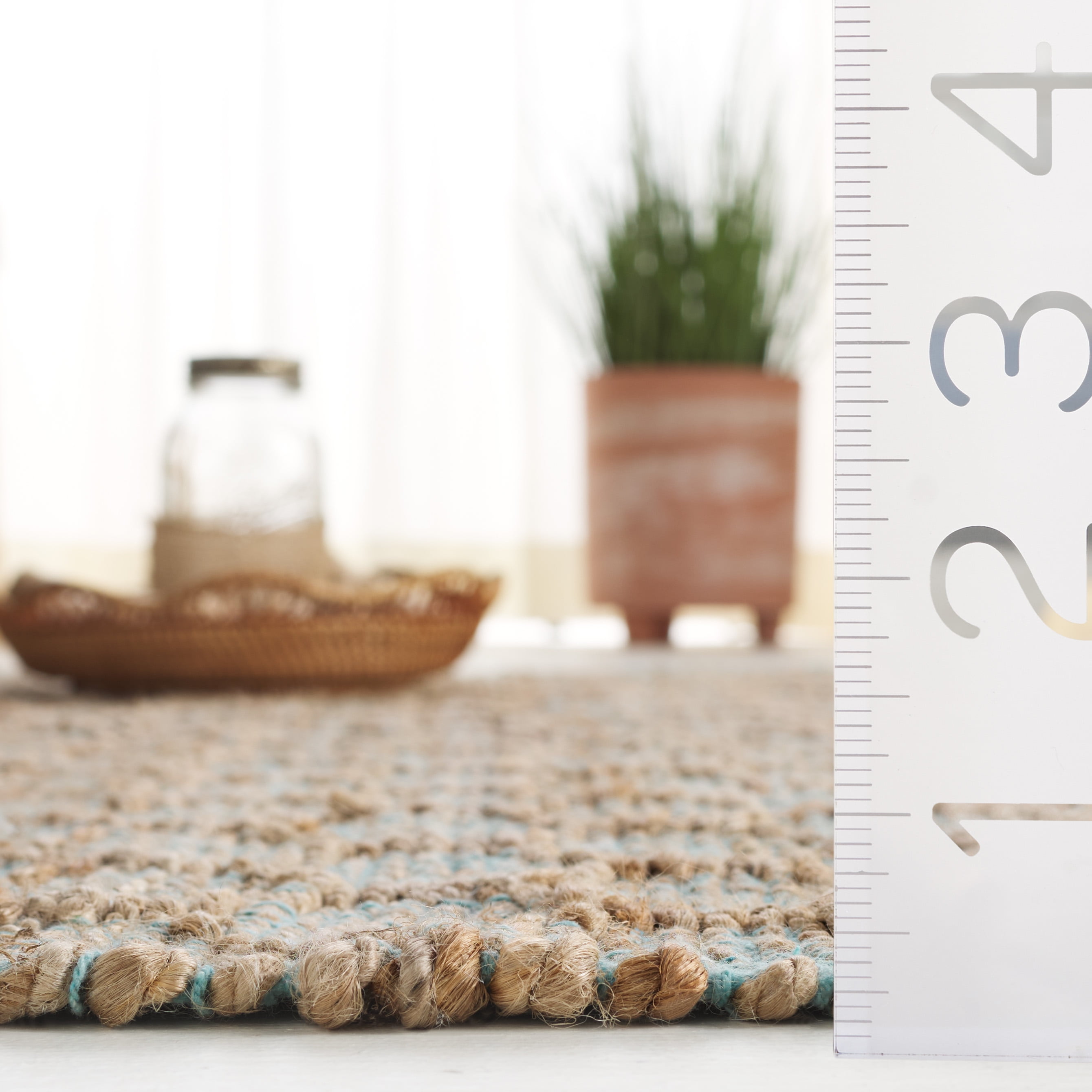 SAFAVIEH Cape Cod Fallon Geometric Area Rug, Light Blue/Natural, 4' x 6'