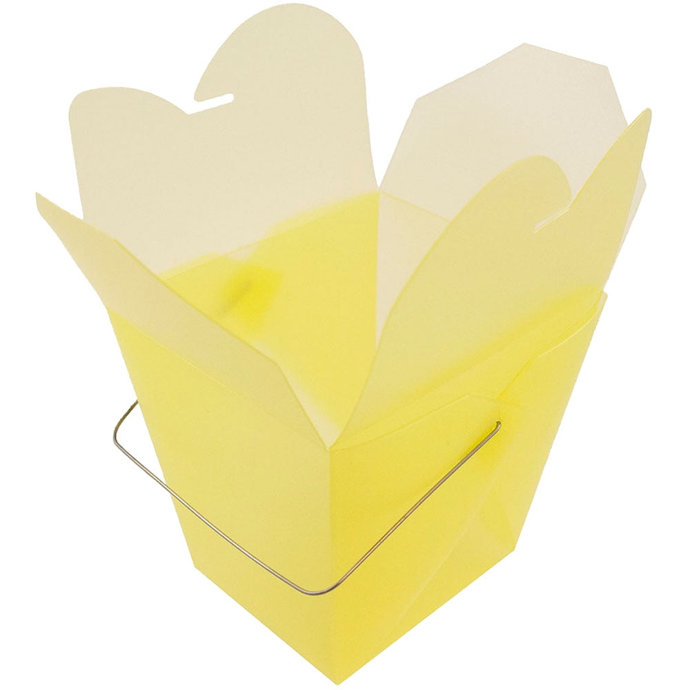 JAM Paper Plastic Take Out Container, 1/Pack, Yellow, Large, 4 x 3.5 x 4