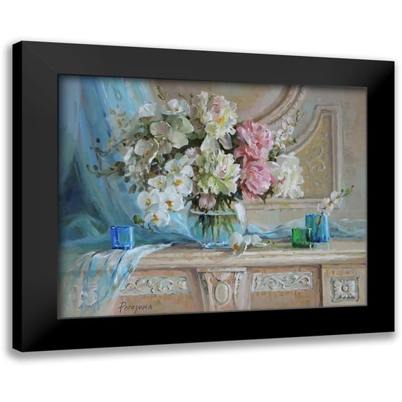 Rogozina, Svetlana 14x12 Black Modern Framed Museum Art Print Titled - Still Life with Blue Veil