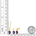thumbnail image 2 of Gem Stone King 18K Yellow Gold Plated Silver Purple Amethyst Pendant and Earrings Jewelry Set for Women | 4.50 Cttw | Oval 9X7 | Gemstone February Birthstone | with 18 inch Chain, 2 of 3