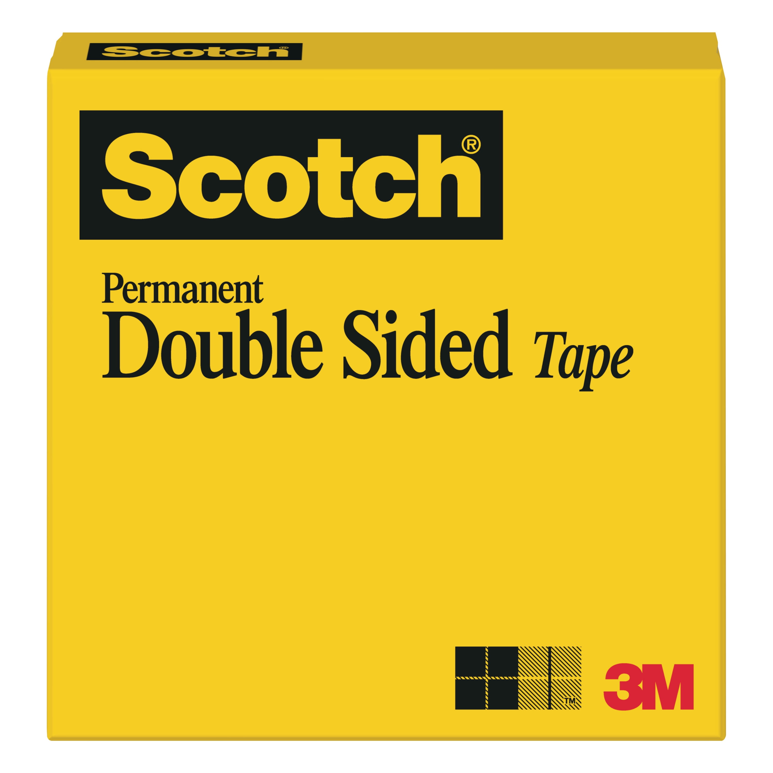 Scotch Permanent 12 x 250 3 Double 3pack 3136 Double Sided Tape 1/2"x250" 